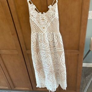 White midi bridal wedding shower dress